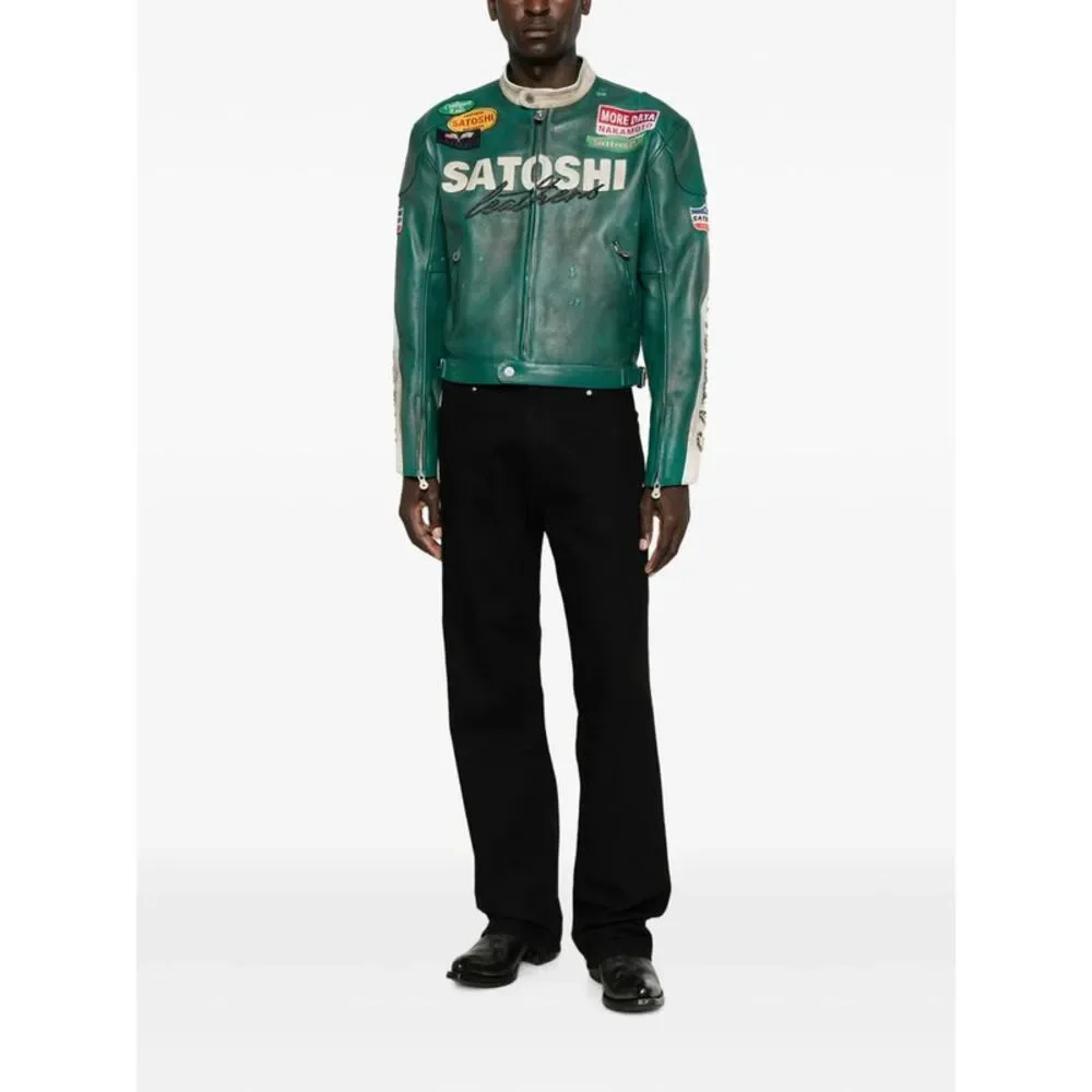 Satoshi Nakamoto Green Jackets - Leather Jackets Men